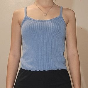 Cropped Tank Top and Cardigan Set